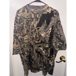 Sasquatch Camo Mesh Pocket T-Shirt Mens Forest Tree Camouflage Short Sleeve Tee